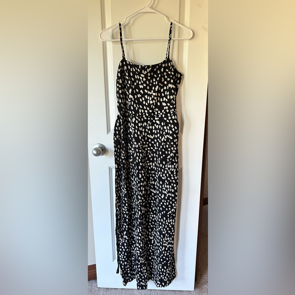 Never worn black pants jumpsuit with white polka dots from Princess Polly